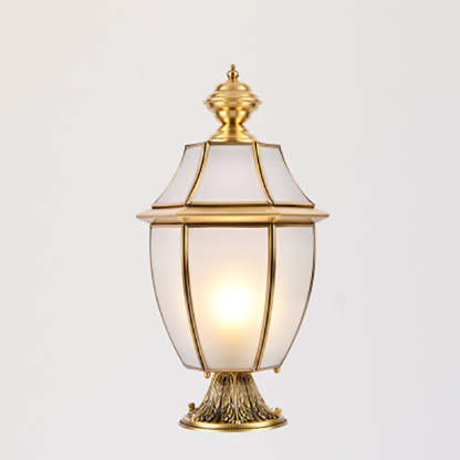 Scandinavian Hexagonal Bell Glass Brass Outdoor Light — Clear Glass / 110V-120V For US/CA