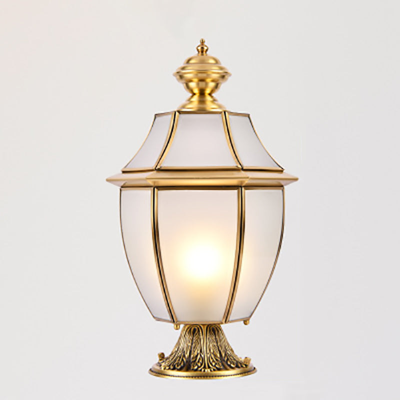 Scandinavian Hexagonal Bell Glass Brass Outdoor Light — Clear Glass / 220V-240V For UK/AU