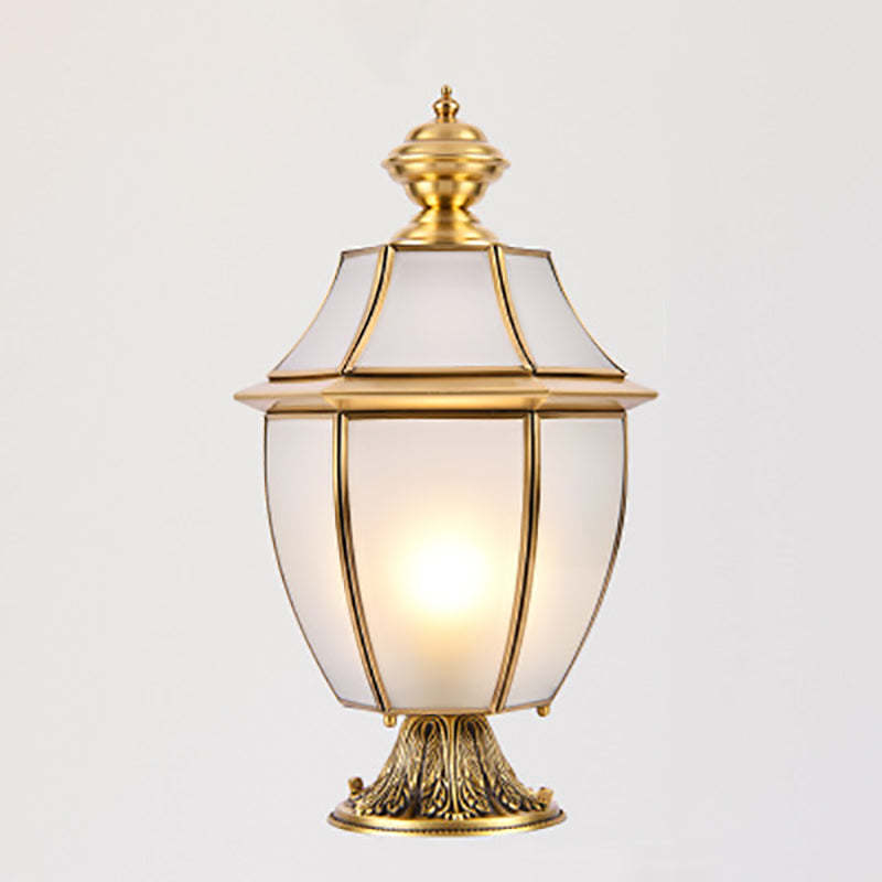 Scandinavian Hexagonal Bell Glass Brass Outdoor Light — Clear Glass / 220V-240V For UK/AU