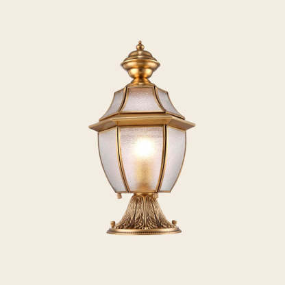Scandinavian Hexagonal Bell Glass Brass Outdoor Light