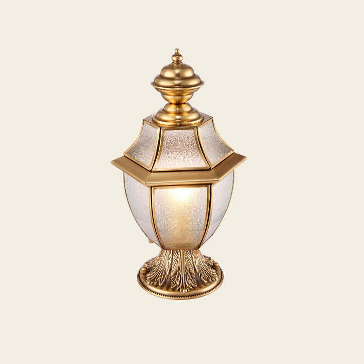 Scandinavian Hexagonal Bell Glass Brass Outdoor Light