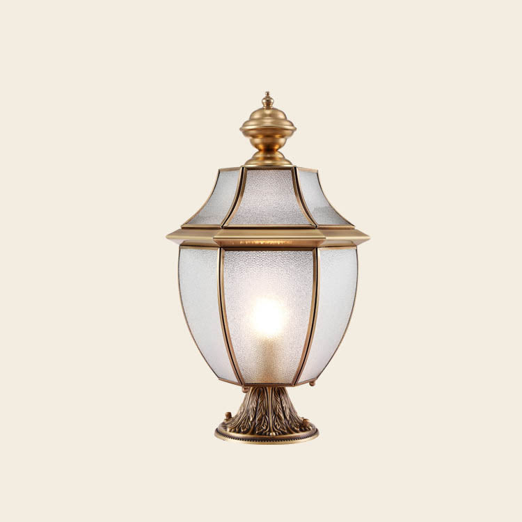 Scandinavian Hexagonal Bell Glass Brass Outdoor Light