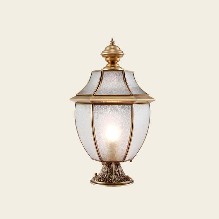 Scandinavian Hexagonal Bell Glass Brass Outdoor Light