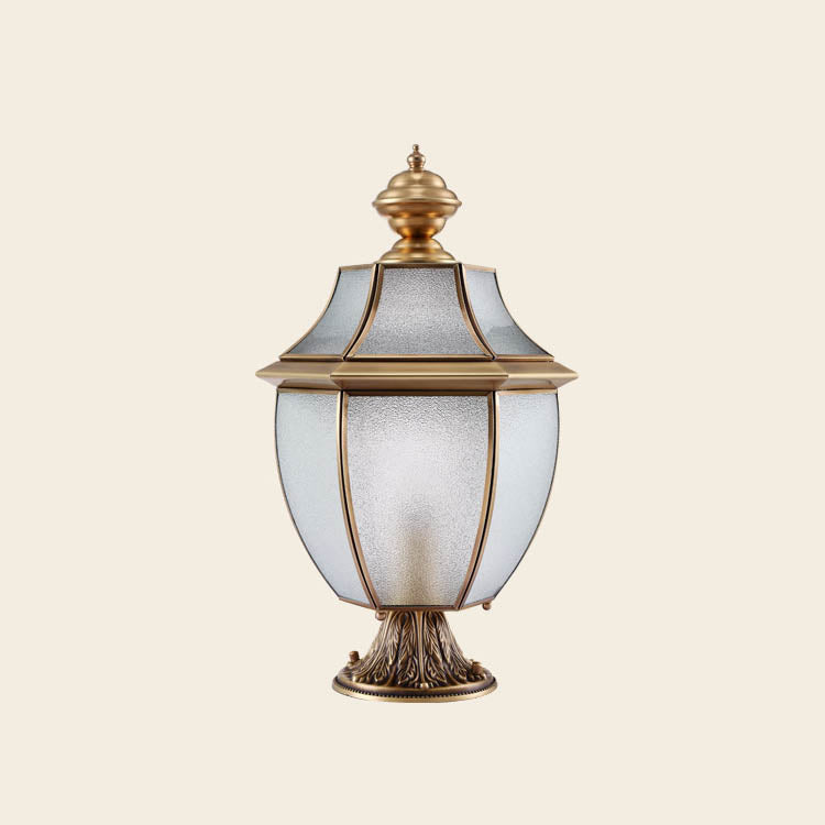 Scandinavian Hexagonal Bell Glass Brass Outdoor Light