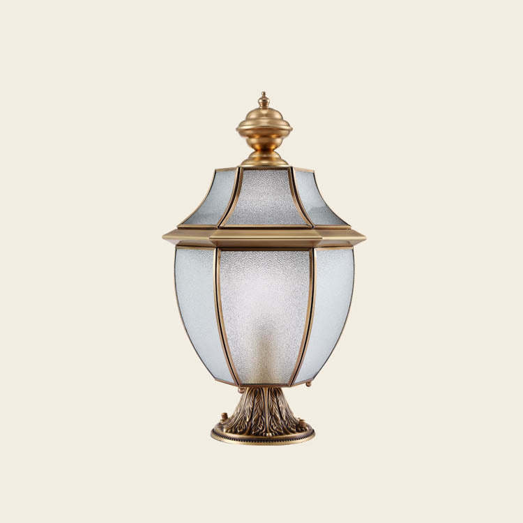 Scandinavian Hexagonal Bell Glass Brass Outdoor Light
