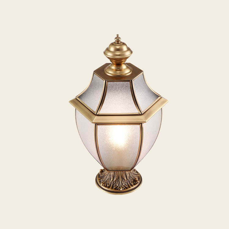 Scandinavian Hexagonal Bell Glass Brass Outdoor Light