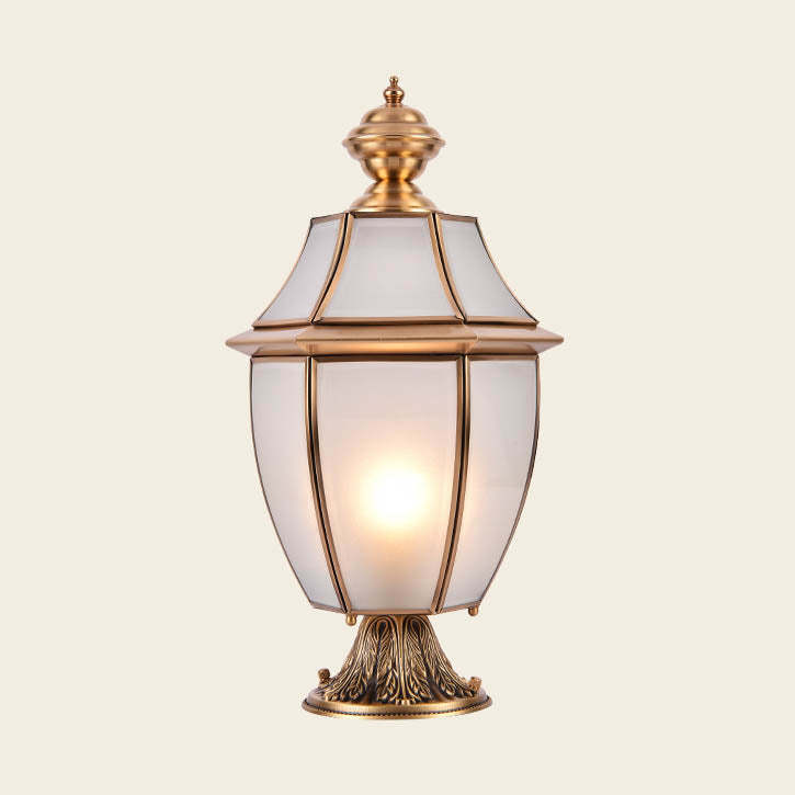 Scandinavian Hexagonal Bell Glass Brass Outdoor Light