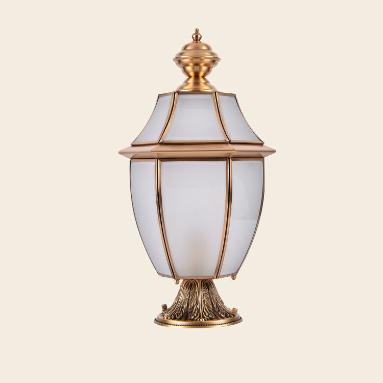 Scandinavian Hexagonal Bell Glass Brass Outdoor Light