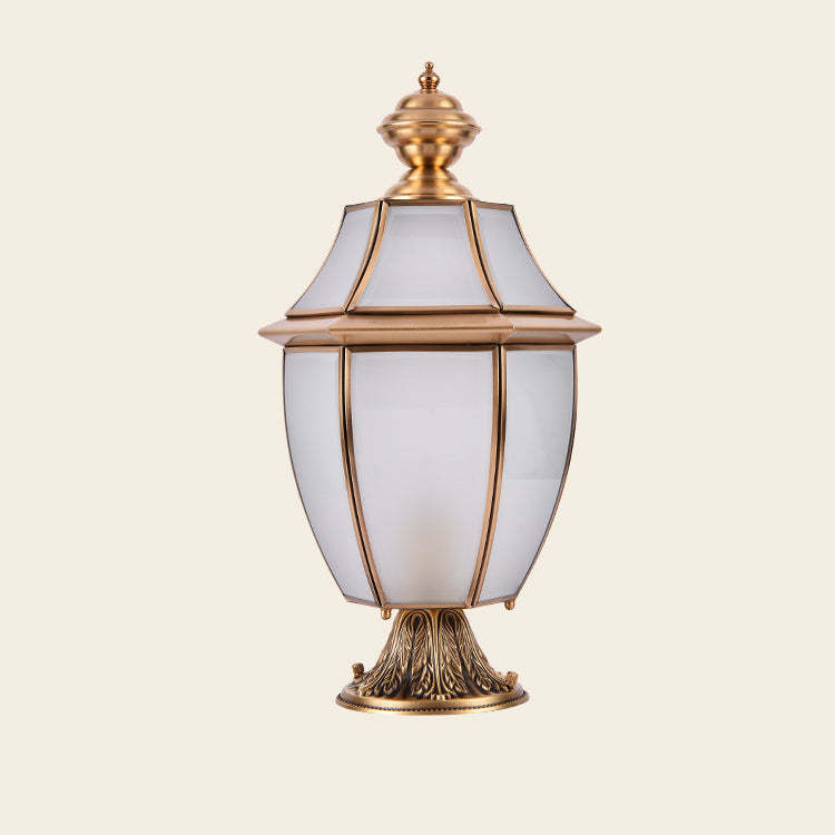 Scandinavian Hexagonal Bell Glass Brass Outdoor Light