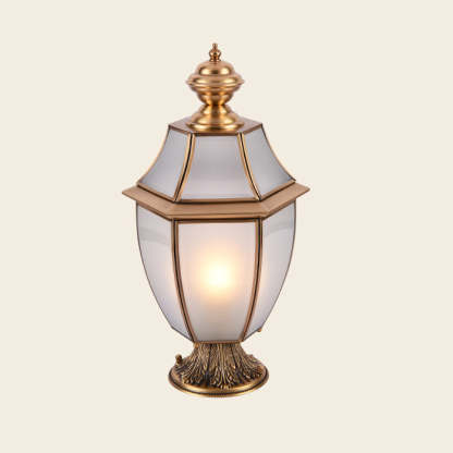 Scandinavian Hexagonal Bell Glass Brass Outdoor Light
