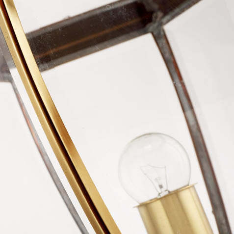 Scandinavian Hexagonal Bell Glass Brass Outdoor Light — Frosted Glass / 110V-120V For US/CA