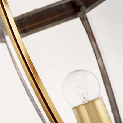 Scandinavian Hexagonal Bell Glass Brass Outdoor Light — Frosted Glass / 110V-120V For US/CA