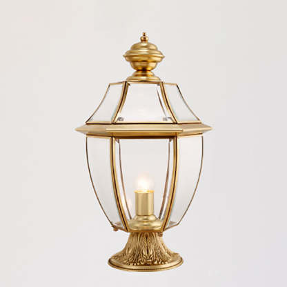 Scandinavian Hexagonal Bell Glass Brass Outdoor Light