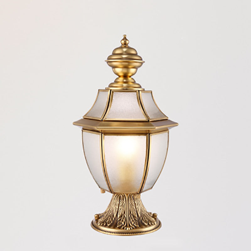 Scandinavian Hexagonal Bell Glass Brass Outdoor Light