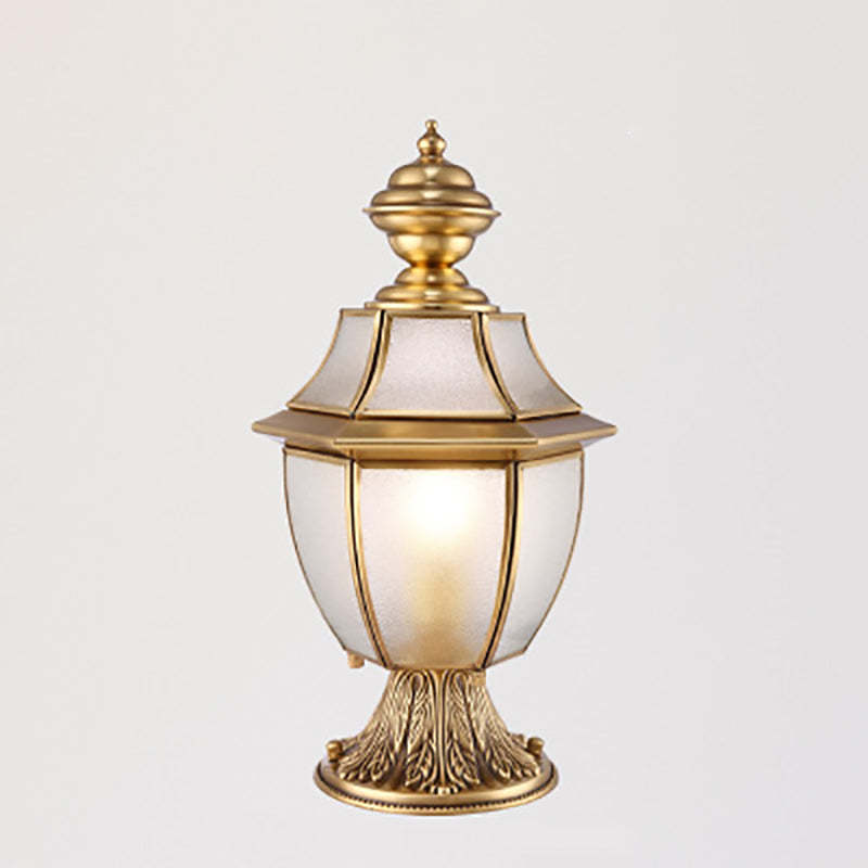 Scandinavian Hexagonal Bell Glass Brass Outdoor Light