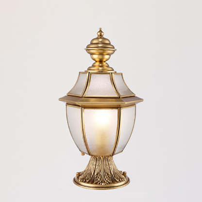 Scandinavian Hexagonal Bell Glass Brass Outdoor Light