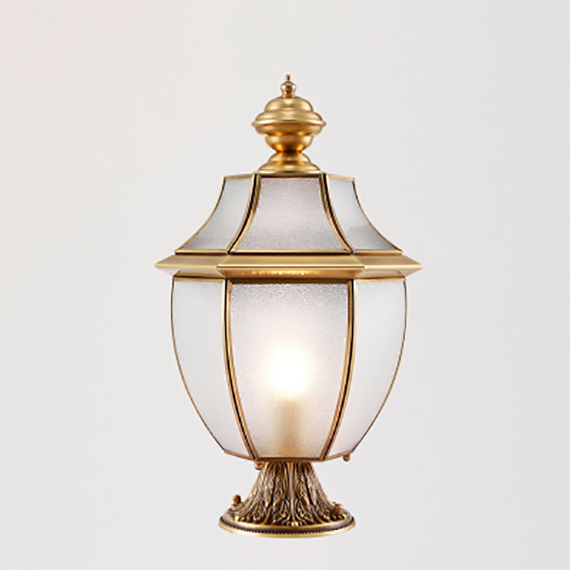 Scandinavian Hexagonal Bell Glass Brass Outdoor Light
