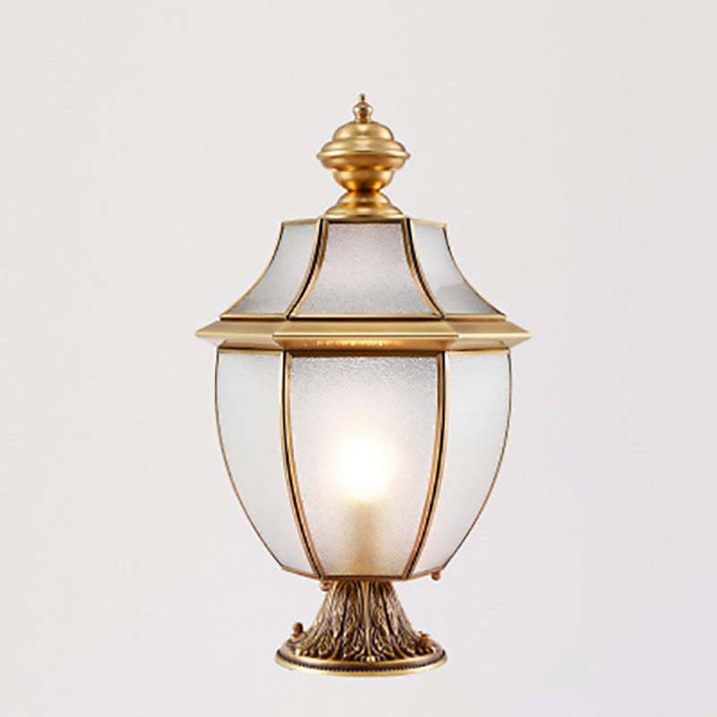 Scandinavian Hexagonal Bell Glass Brass Outdoor Light