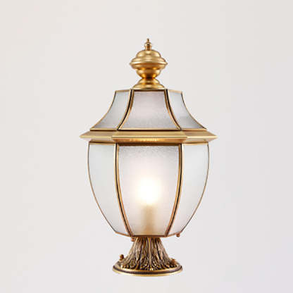Scandinavian Hexagonal Bell Glass Brass Outdoor Light