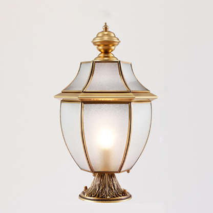 Scandinavian Hexagonal Bell Glass Brass Outdoor Light