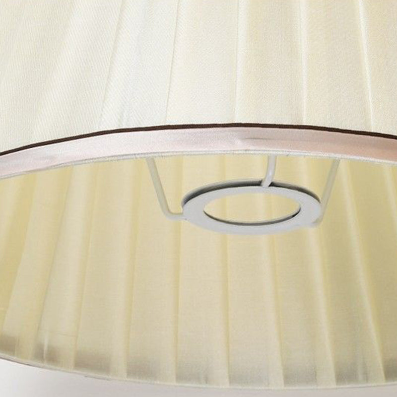 Chinese Patterned Bird Scalloped Fabric Ceramic Table Lamp — Dimmer Switch / A / 220V-240V For UK/AU