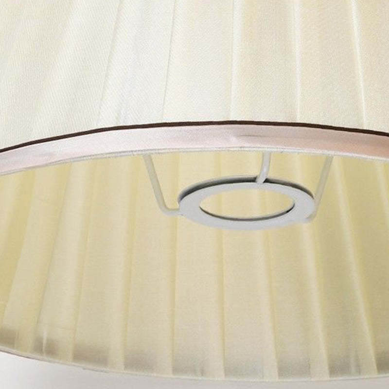 Chinese Patterned Bird Scalloped Fabric Ceramic Table Lamp — Dimmer Switch / A / 220V-240V For UK/AU