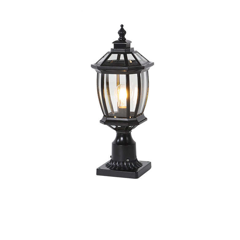 Vintage Octagonal Curved Linear Glass Aluminum Outdoor Light