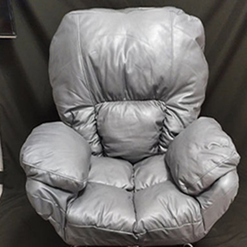 Minimalist Curved Tech Fabric Steel Accent Chair