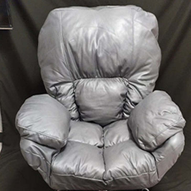 Minimalist Curved Tech Fabric Steel Accent Chair