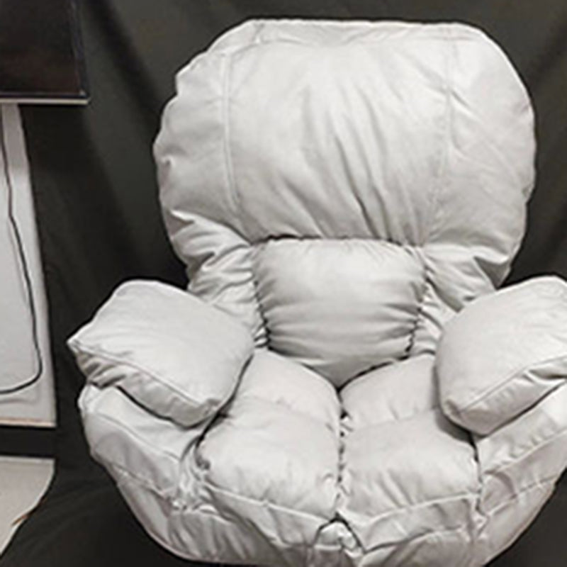 Minimalist Curved Tech Fabric Steel Accent Chair