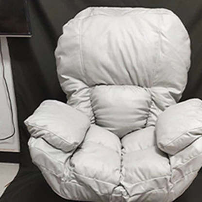 Minimalist Curved Tech Fabric Steel Accent Chair