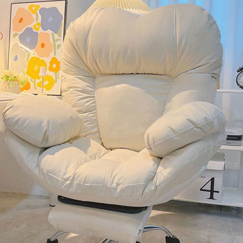 Minimalist Curved Tech Fabric Steel Accent Chair