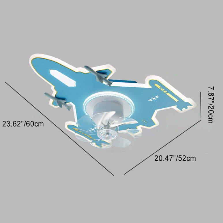 Modern Art Deco Airplane Flush Mount
