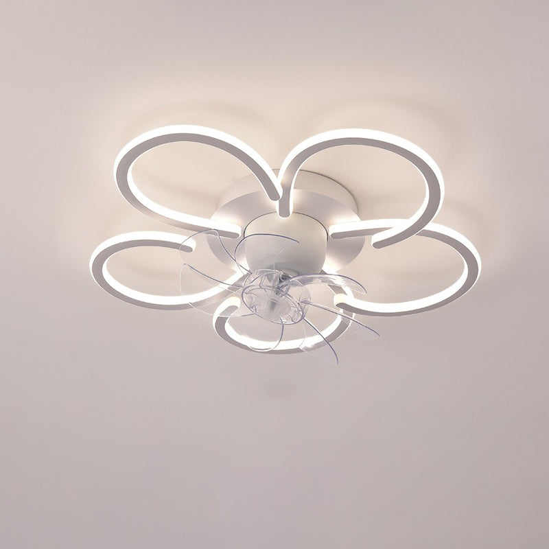 Minimalist Flower Flush Mount Ceiling Fan
