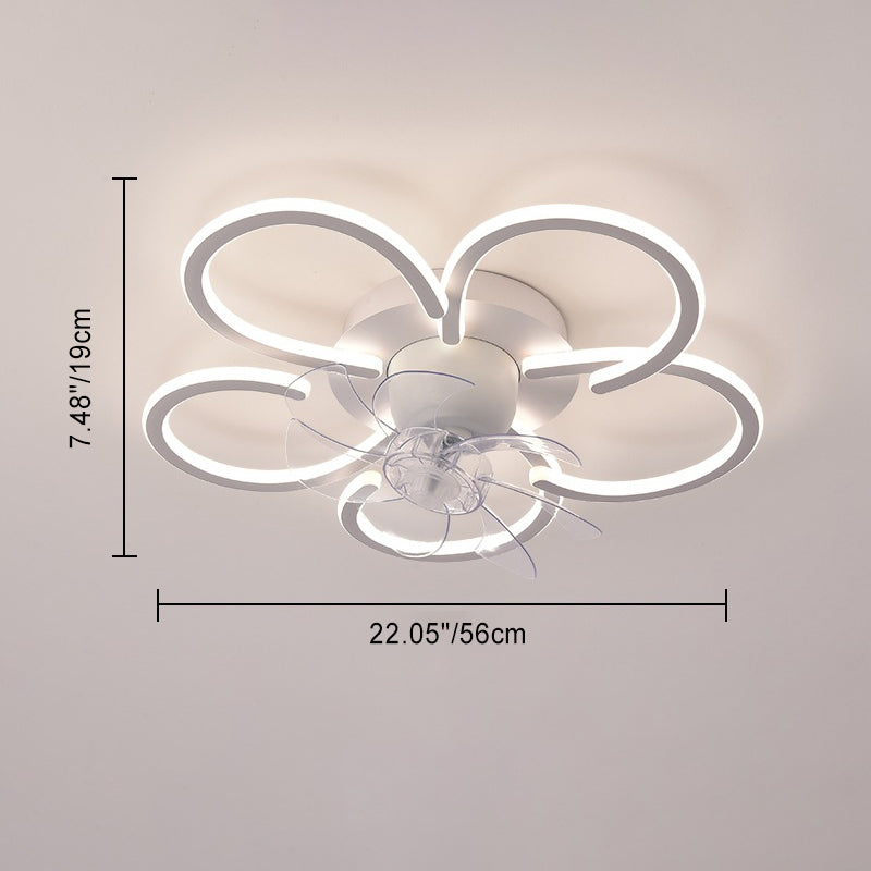 Minimalist Flower Flush Mount Ceiling Fan