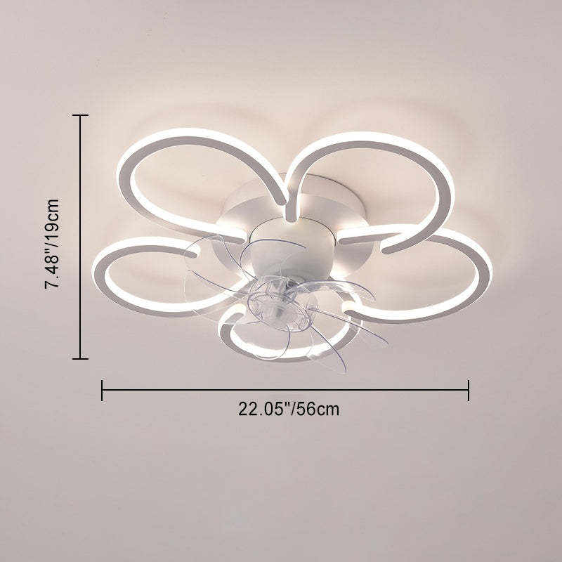 Minimalist Flower Flush Mount Ceiling Fan