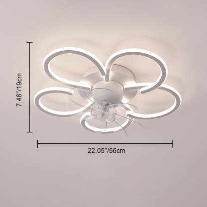 Minimalist Flower Flush Mount Ceiling Fan