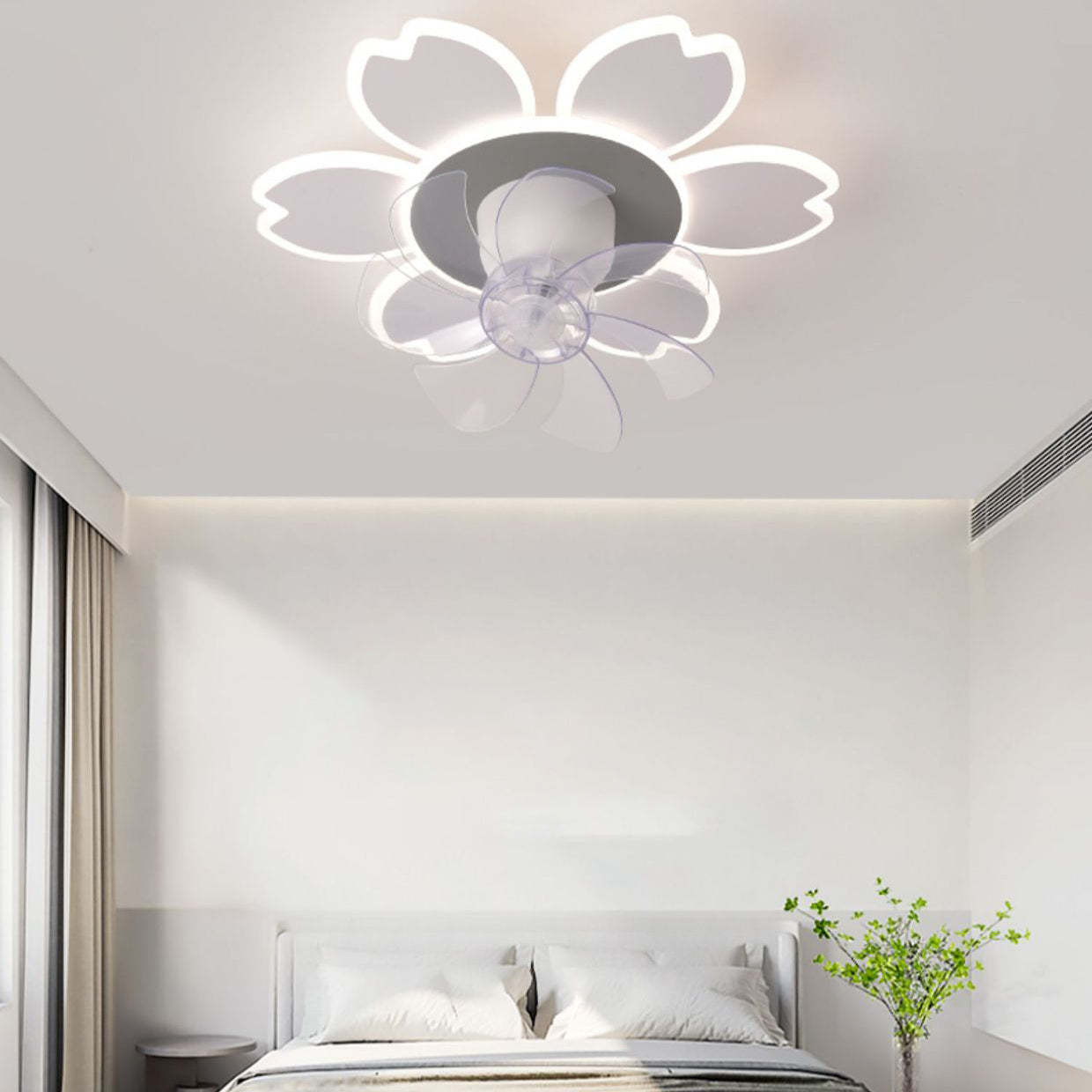 Minimalist Flower Flush Mount Ceiling Fan