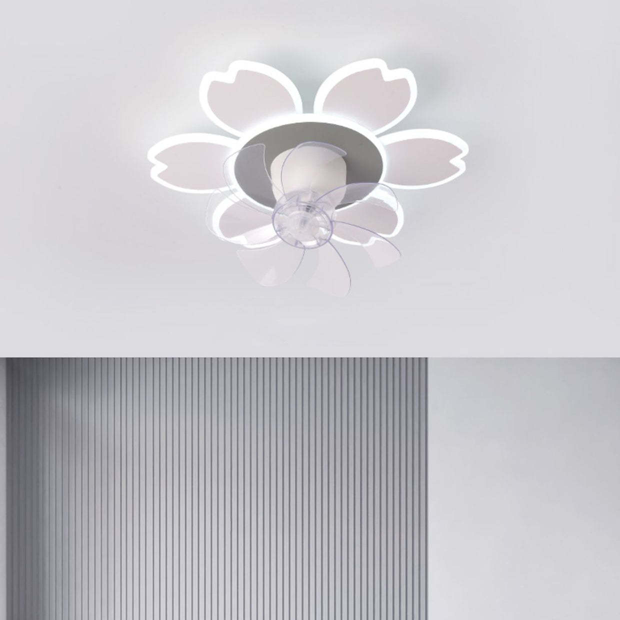 Minimalist Flower Flush Mount Ceiling Fan