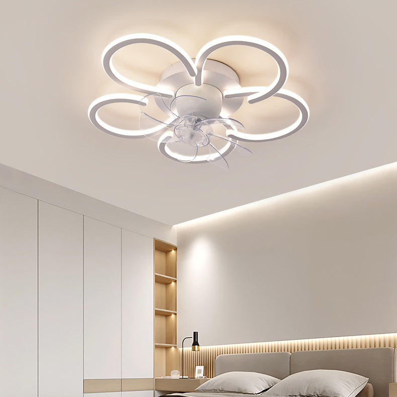 Minimalist Flower Flush Mount Ceiling Fan