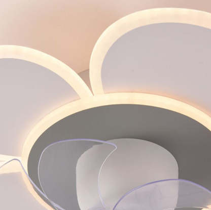 Minimalist Flower Flush Mount Ceiling Fan