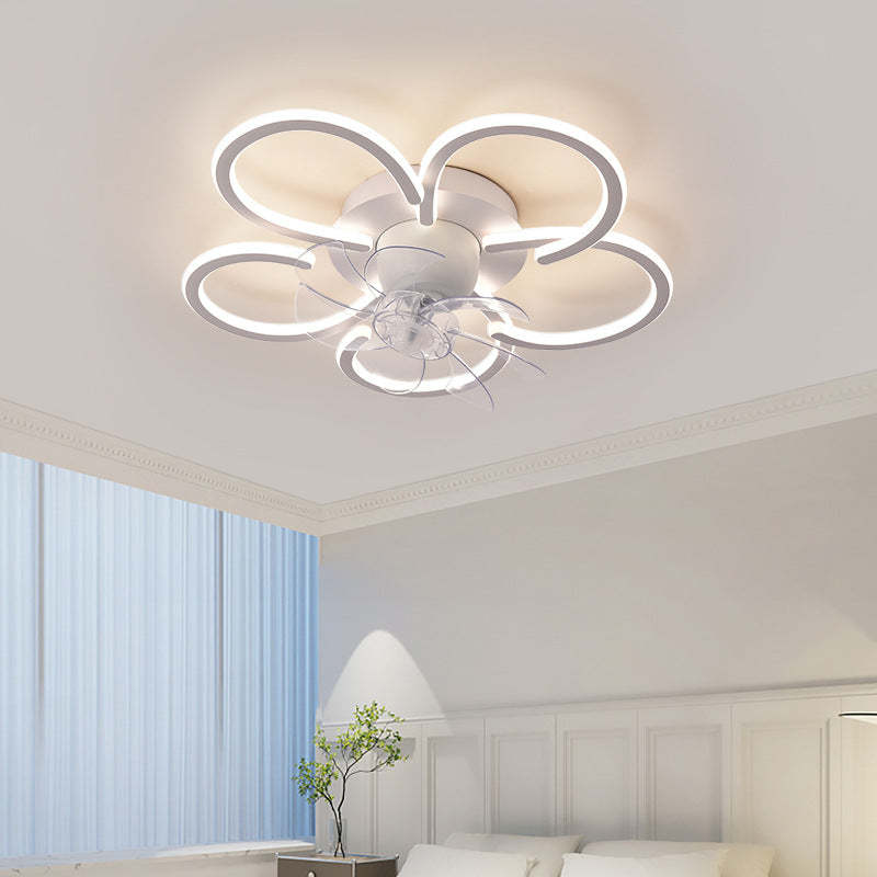 Minimalist Flower Flush Mount Ceiling Fan