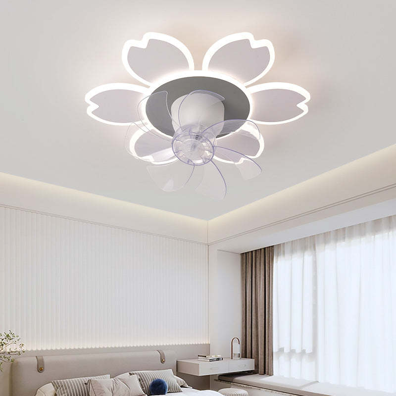 Minimalist Flower Flush Mount Ceiling Fan