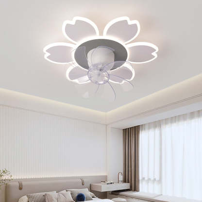 Minimalist Flower Flush Mount Ceiling Fan