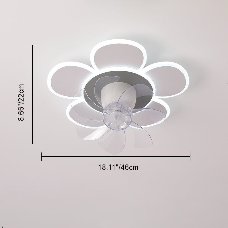 Minimalist Flower Flush Mount Ceiling Fan