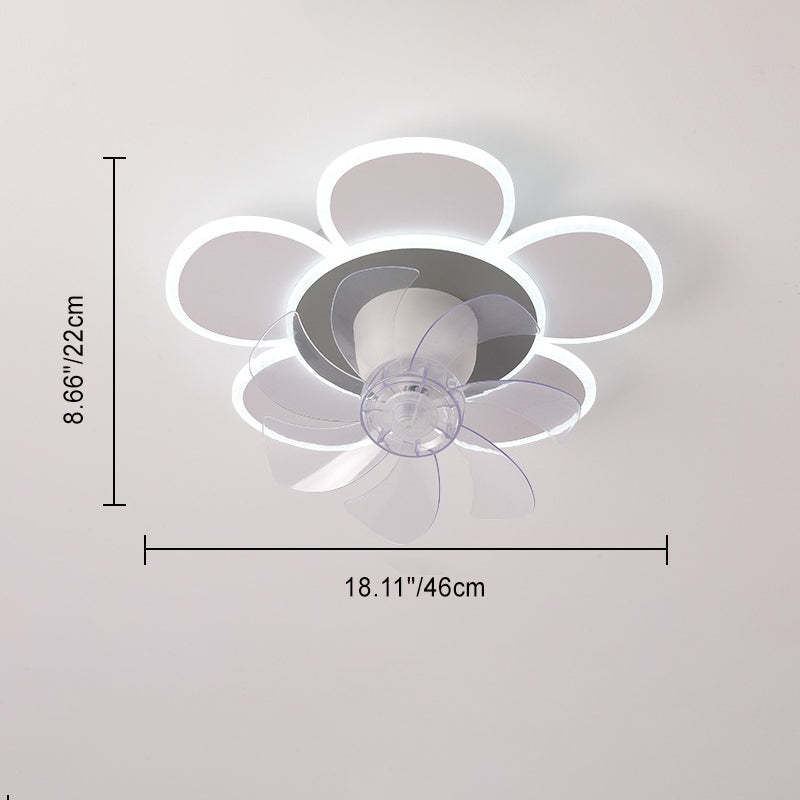 Minimalist Flower Flush Mount Ceiling Fan