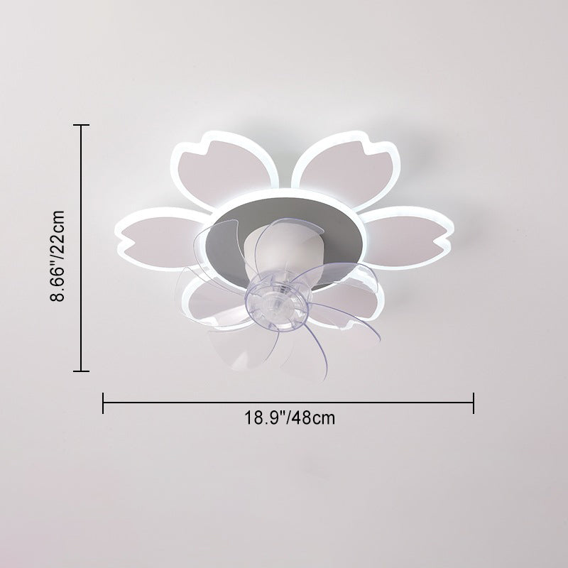 Minimalist Flower Flush Mount Ceiling Fan