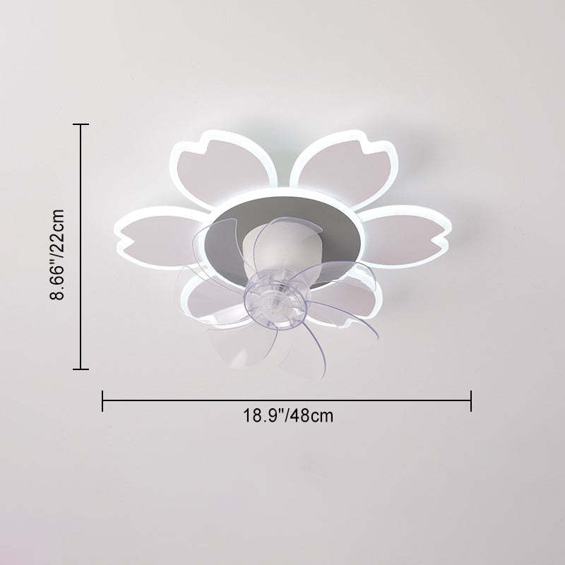 Minimalist Flower Flush Mount Ceiling Fan