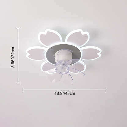 Minimalist Flower Flush Mount Ceiling Fan