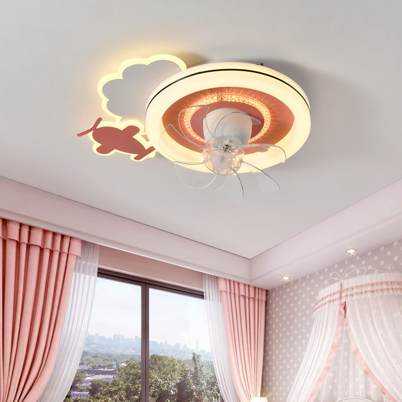 Minimalist Airplane Crown Flush Mount